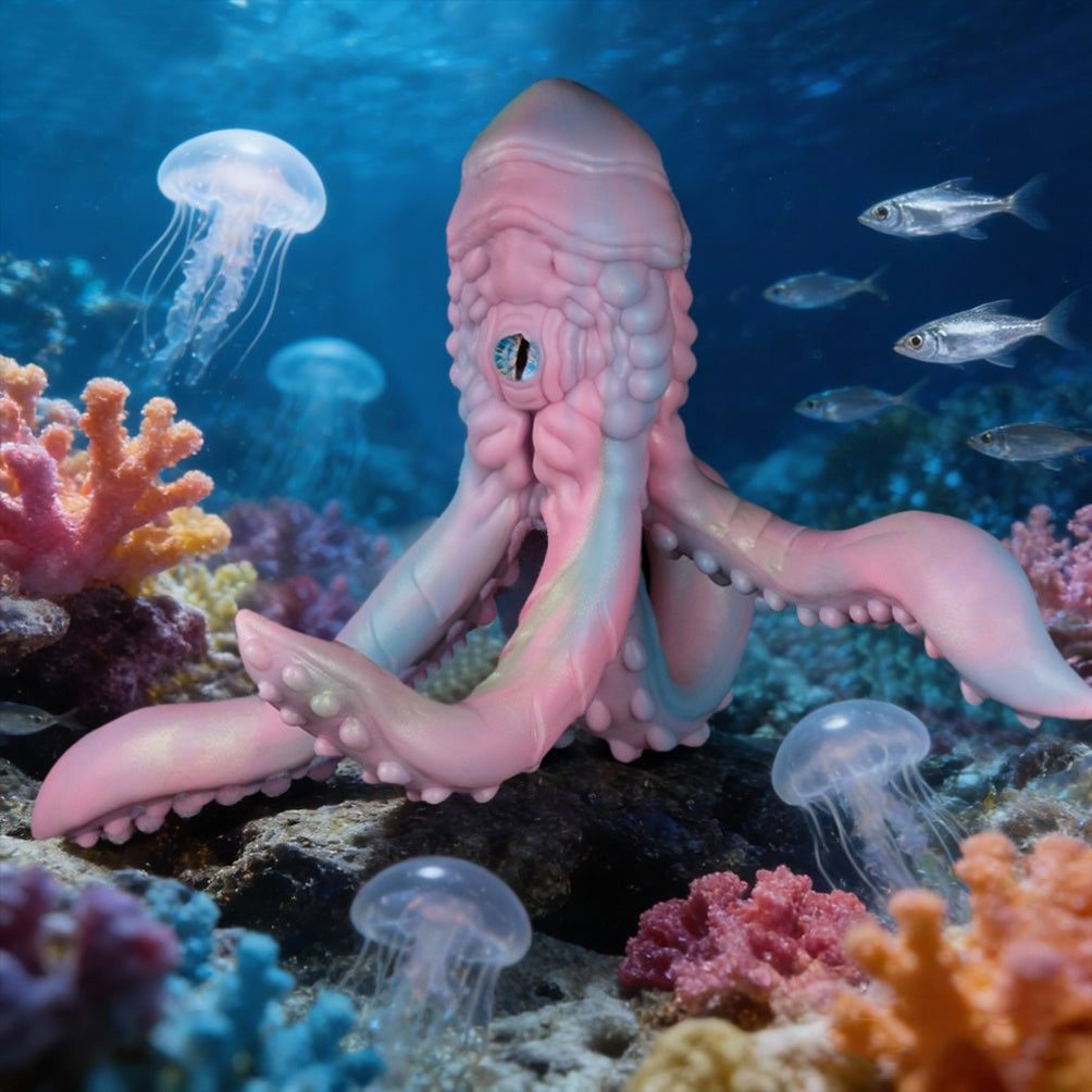 Giant Octopus Fantasy Sex Doll – Platinum Silicone Tentacle Blowjob Masturbator for Men