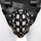 Leather Strap-on Bondage G-String - Mesh Open Design BDSM Toys