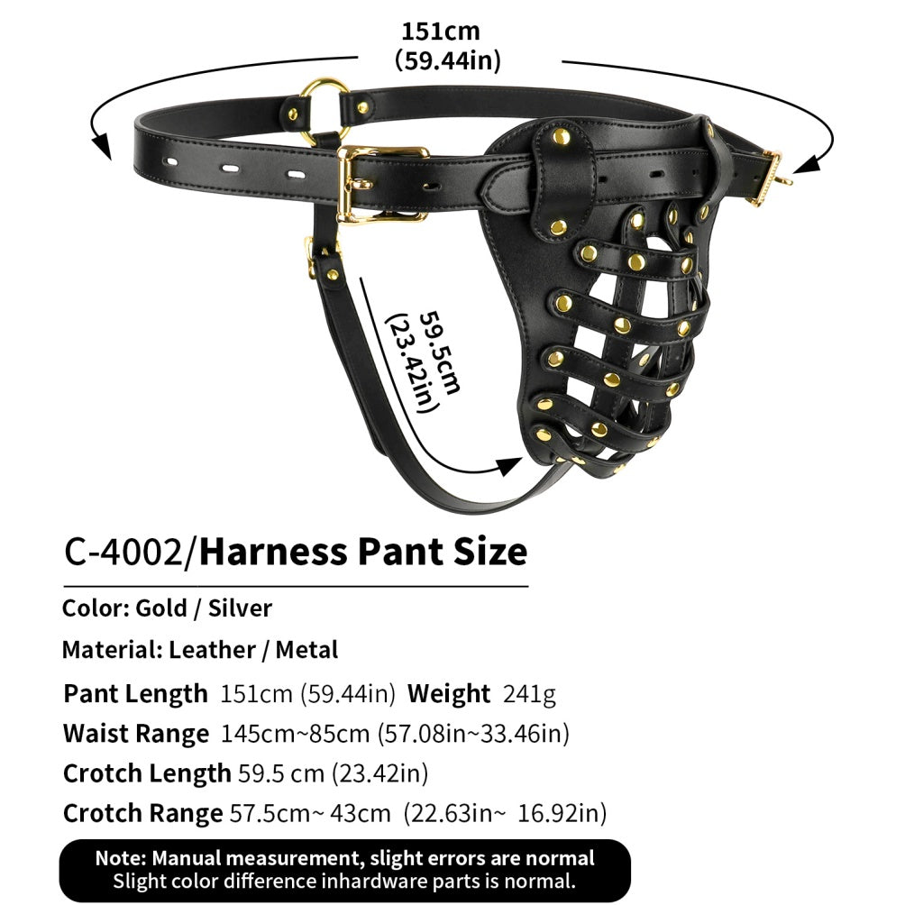 Leather Strap-on Bondage G-String - Mesh Open Design BDSM Toys