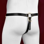 Leather Strap-on Bondage G-String - Mesh Open Design BDSM Toys