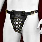 Leather Strap-on Bondage G-String - Mesh Open Design BDSM Toys