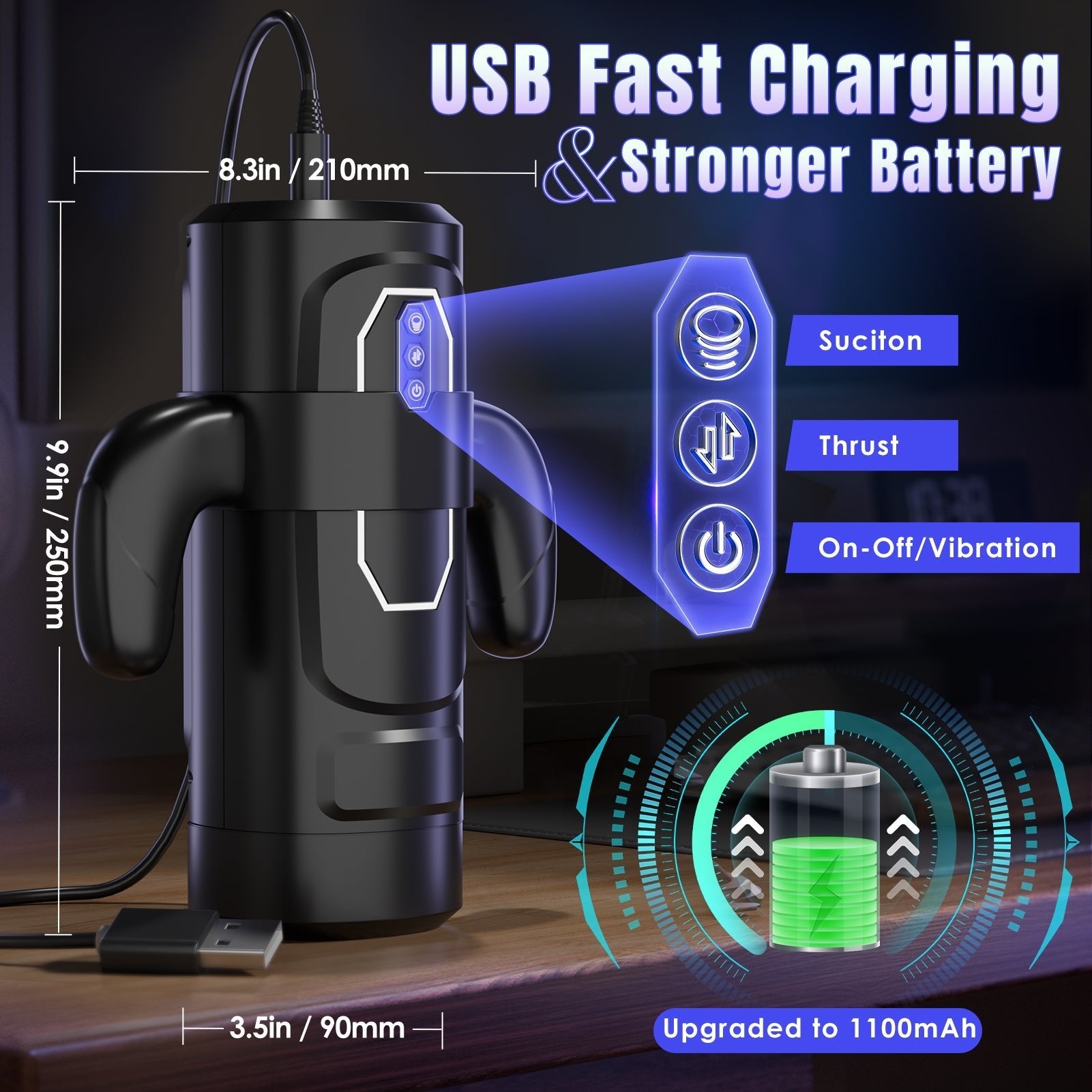 6 - in - 1 Automatic Male Masturbator Cup with Thrusting - Tarisss Sex Toy Store