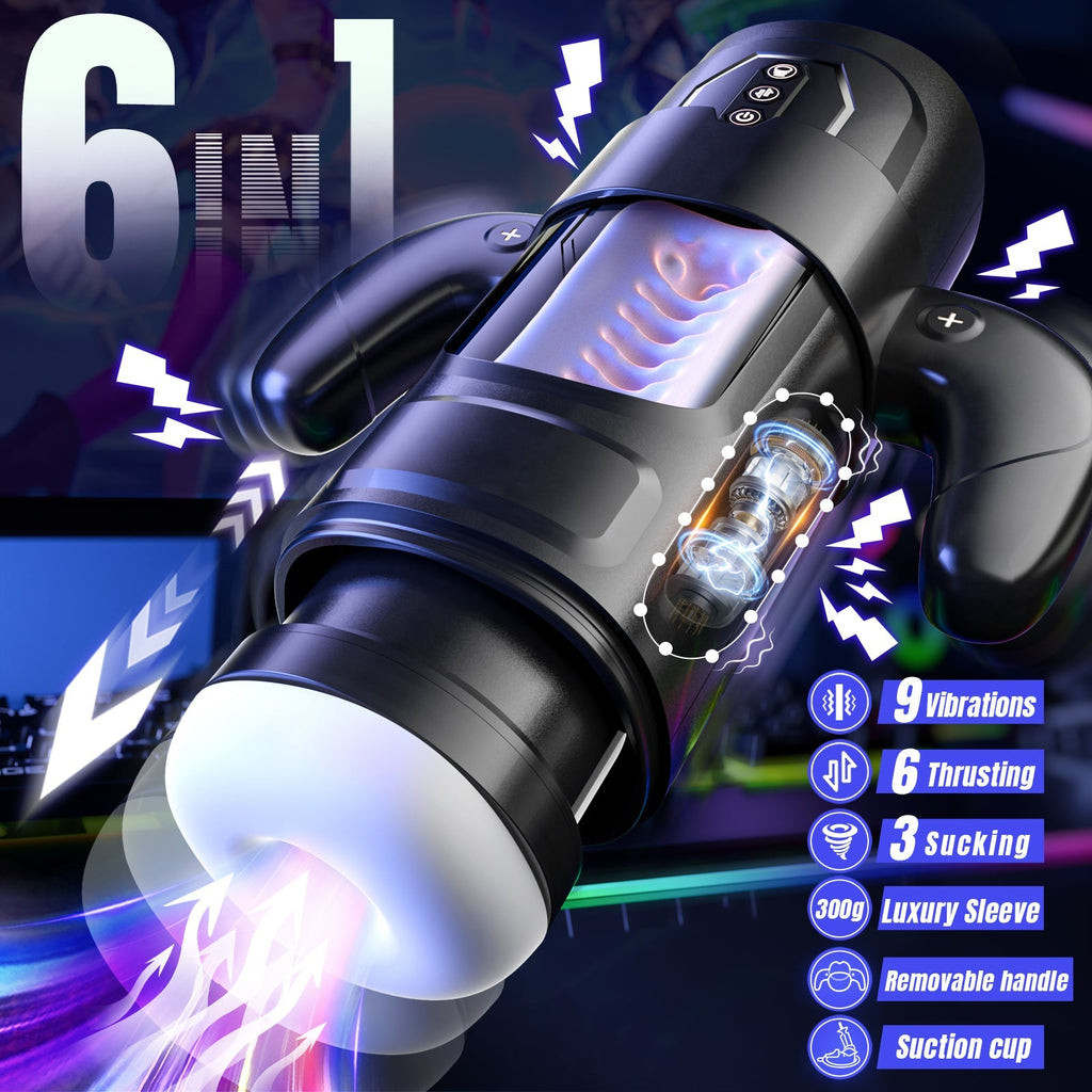 6 - in - 1 Automatic Male Masturbator Cup with Thrusting - Tarisss Sex Toy Store