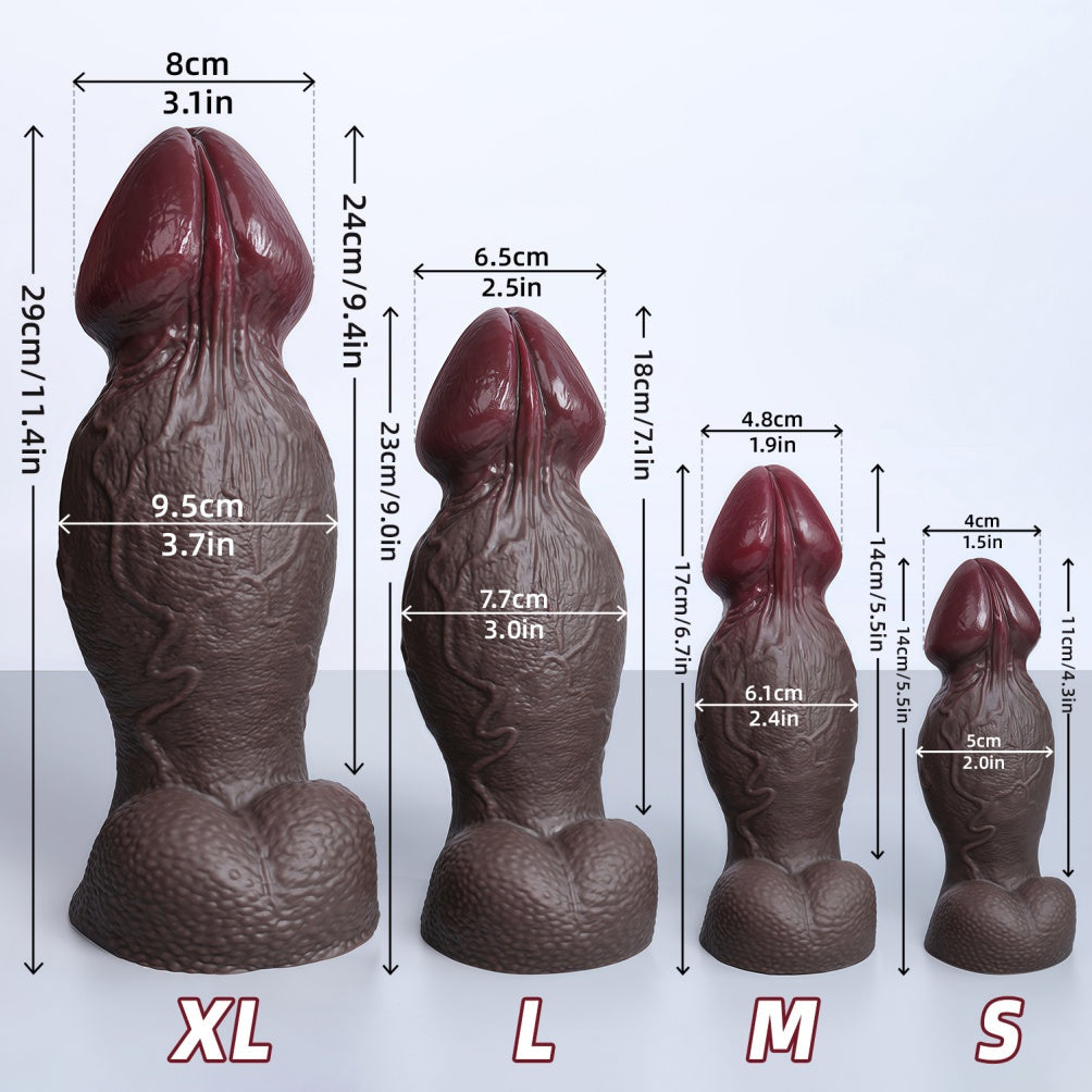 Big Black Dildo Realistic – Dual-Tone Giant Silicone Thick Dildo S/M/L/XL | Domlust