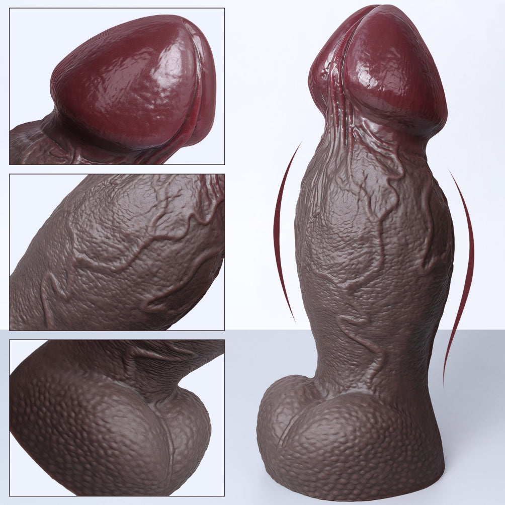 Big Black Dildo Realistic – Dual-Tone Giant Silicone Thick Dildo S/M/L/XL | Domlust