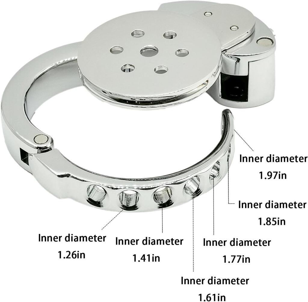 Medical-Grade Stainless Steel Male Chastity Cage | 6-Level Adjustable Cock Cage (32–50mm) | Adult BDSM Sex Toy for Chastity & Bondage Play