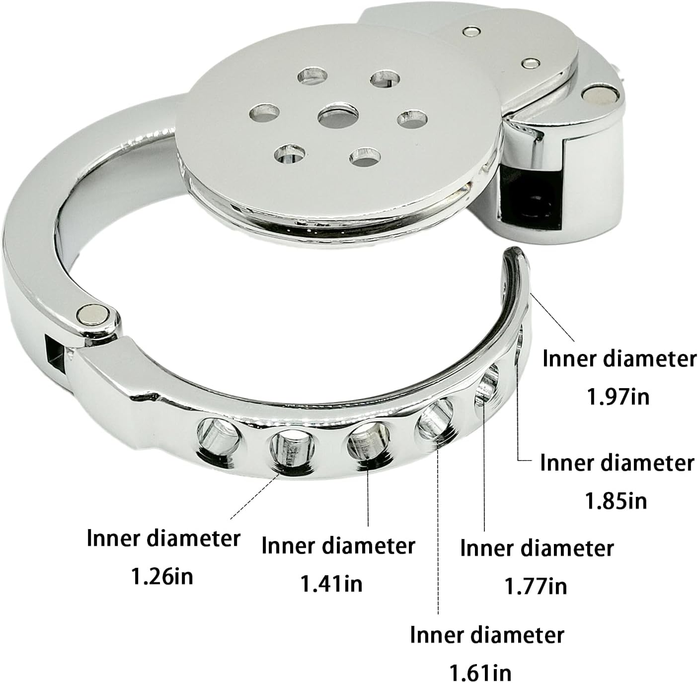 Medical-Grade Stainless Steel Male Chastity Cage | 6-Level Adjustable Cock Cage (32–50mm) | Adult BDSM Sex Toy for Chastity & Bondage Play