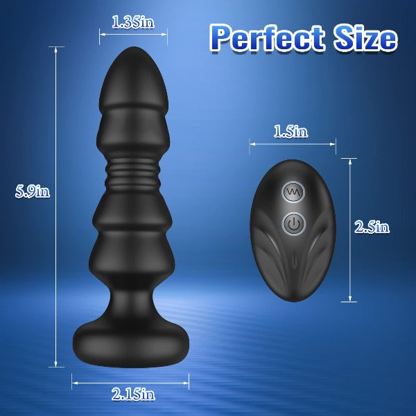Remote Control Thrusting Anal Vibrator Butt Plug - Vibrating Panties Sex Toy for Men Women