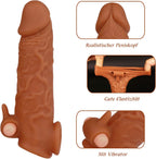 Life Size Penis Sleeve Condom - Vibrating Bullet Cocksleeve Clit Stimulator Sex Toys for Men