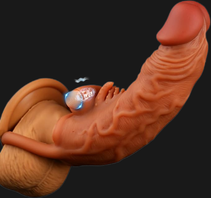 Life Size Vibrating Cock Sleeve Sex Toys for Men - Clit Bullet Stimulator Penis Condom