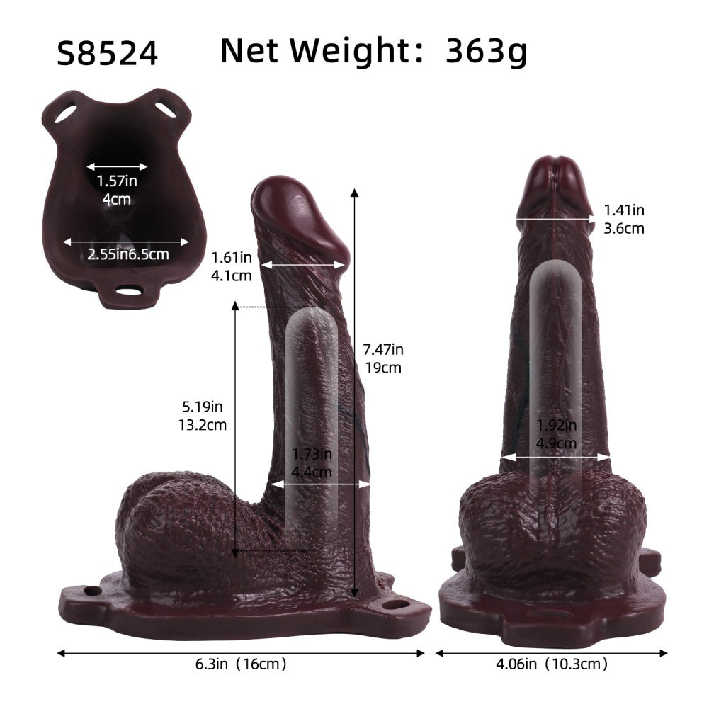 Strap-on 7.47" Realistic Silicone Penis Sleeve - Girth Enhancer with Internal Stimulation