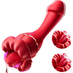Big Mouth Tongue Clit Stimulator Anal Dildo Rose Toy - Double Clitoral Vibrator G Spot Prostate Massager