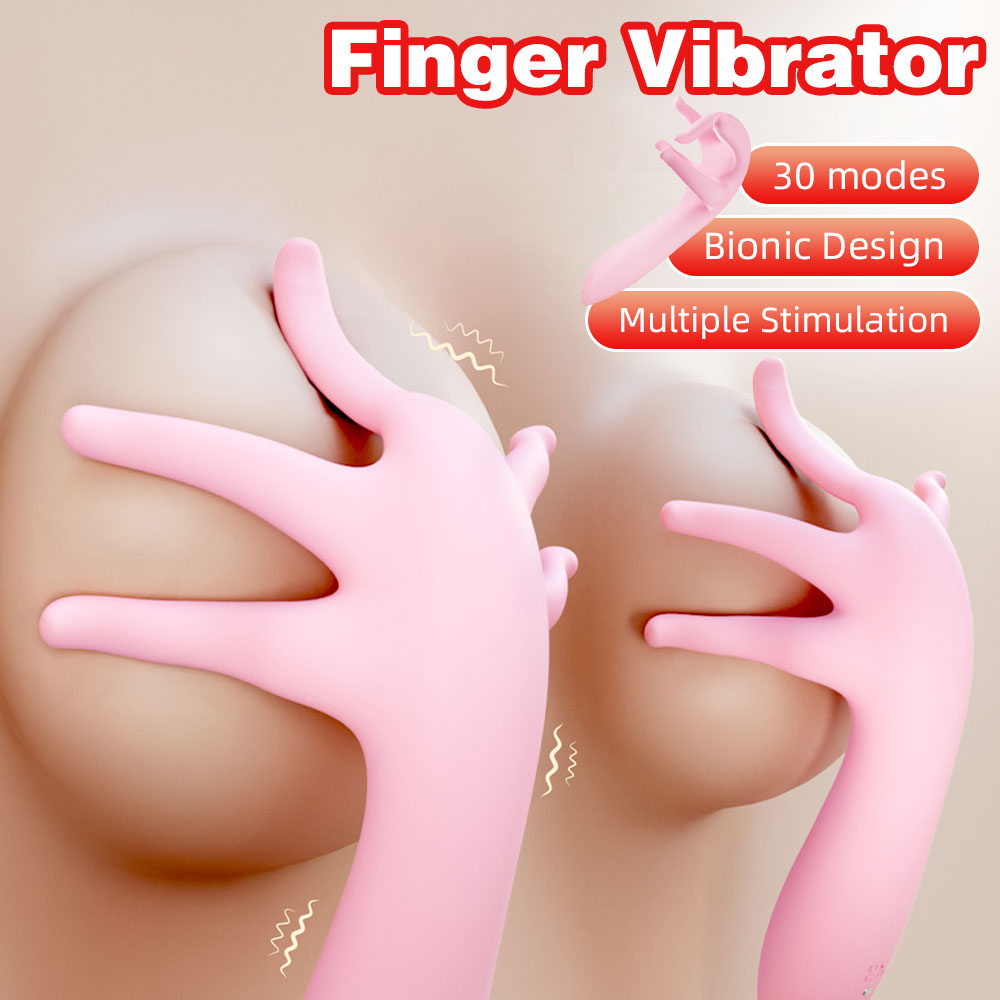 Finger Vibrator Sex Toys for Women - Realistic Pink Breast Vaginal Prostate Massager Novelty Gift