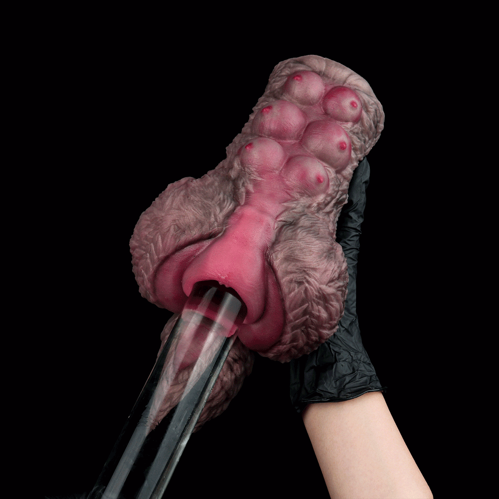 Wolf Pup Milo Dual-Channel Animal Pocket Pussy | Platinum Silicone Mini Sex Doll Stroker