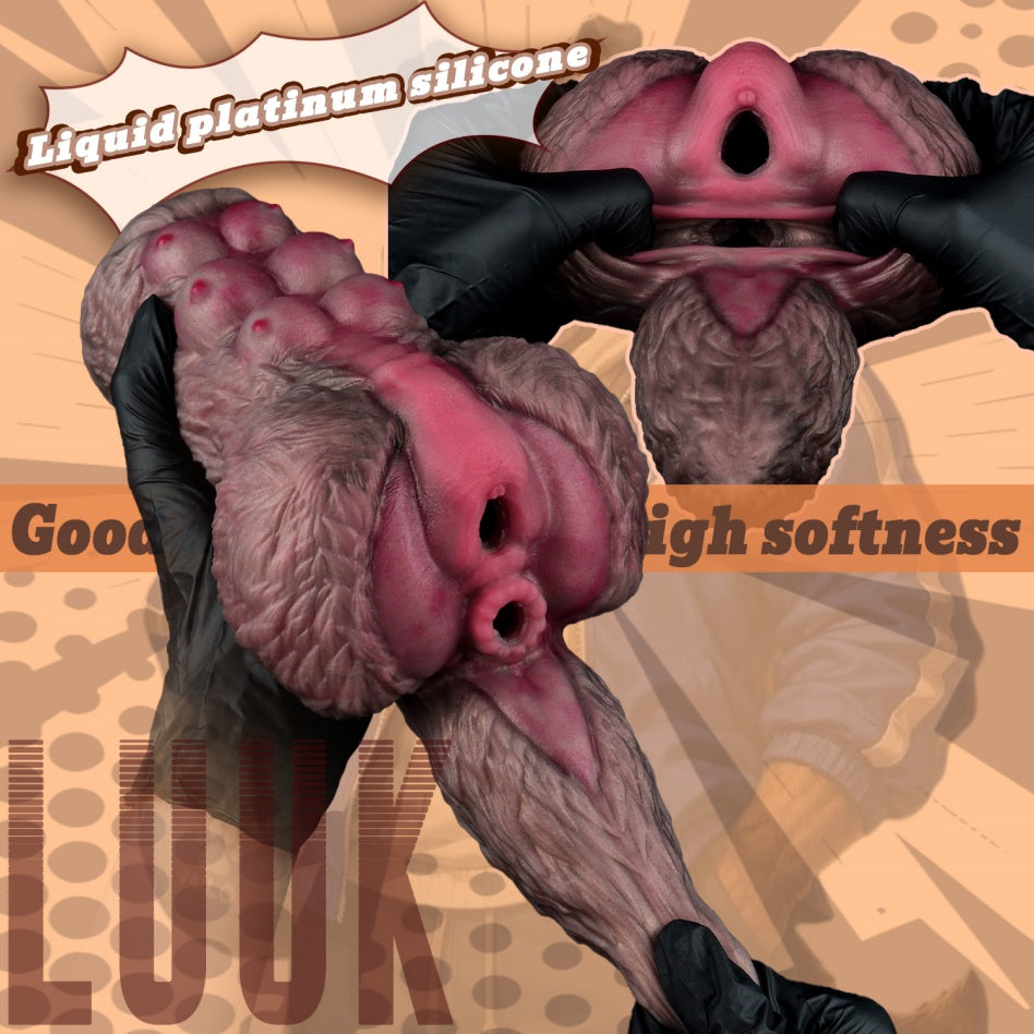 Wolf Pup Milo Dual-Channel Animal Pocket Pussy | Platinum Silicone Mini Sex Doll Stroker
