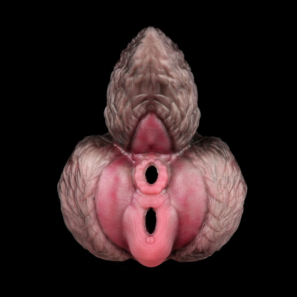 Wolf Pup Milo Dual-Channel Animal Pocket Pussy | Platinum Silicone Mini Sex Doll Stroker