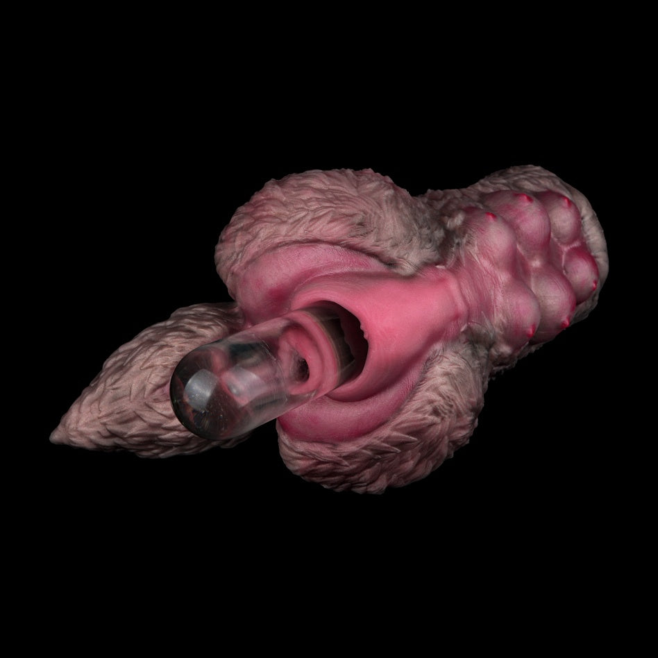 Wolf Pup Milo Dual-Channel Animal Pocket Pussy | Platinum Silicone Mini Sex Doll Stroker