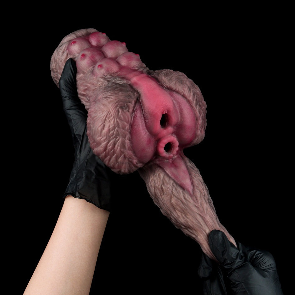Wolf Pup Milo Dual-Channel Animal Pocket Pussy | Platinum Silicone Mini Sex Doll Stroker