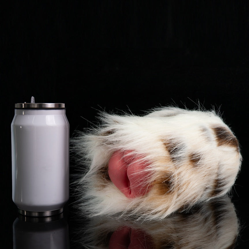 Dalmatian Fur Pocket Pussy – Removable Animal Fur Platinum Silicone Male Masturbator