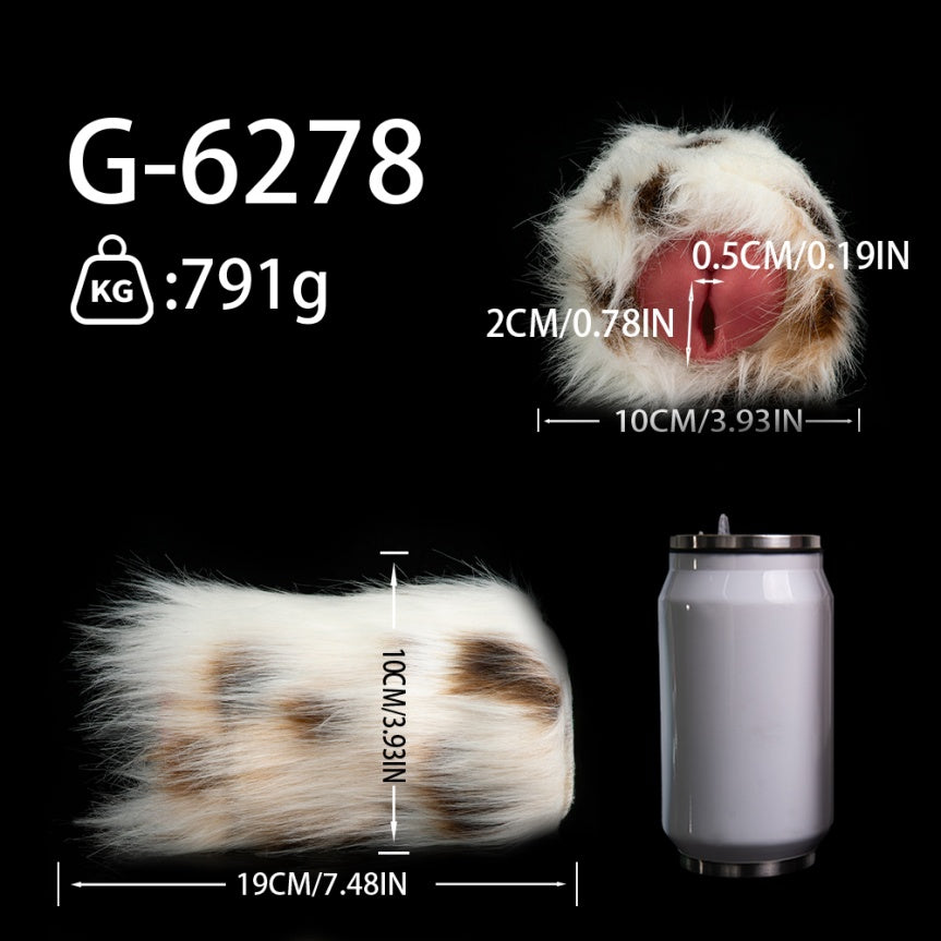 Dalmatian Fur Pocket Pussy – Removable Animal Fur Platinum Silicone Male Masturbator