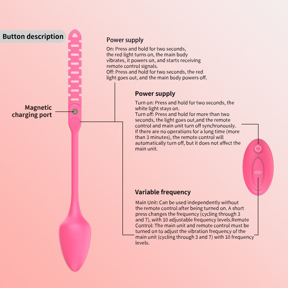 Vibrating Anal Plug for Chastity Cage – Adjustable Strap Prostate Massager with 10 Modes (Remote Control, Silicone)