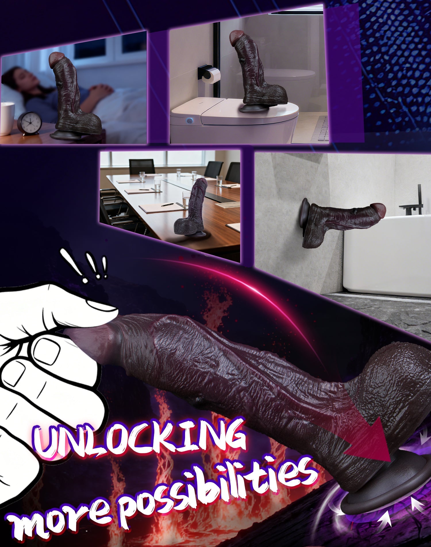 BlackDuke Realistic Black Dildo – Dual-Layer Platinum Silicone G-Spot Massager with Suction Cup