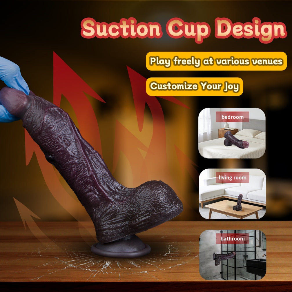 BlackDuke Realistic Black Dildo – Dual-Layer Platinum Silicone G-Spot Massager with Suction Cup