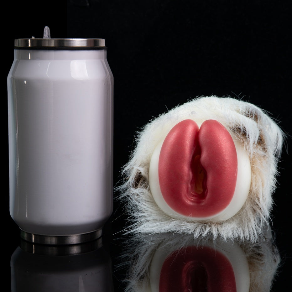 Snow Leopard Furry Pocket Pussy – Detachable Fur Animal Masturbator | Platinum Silicone