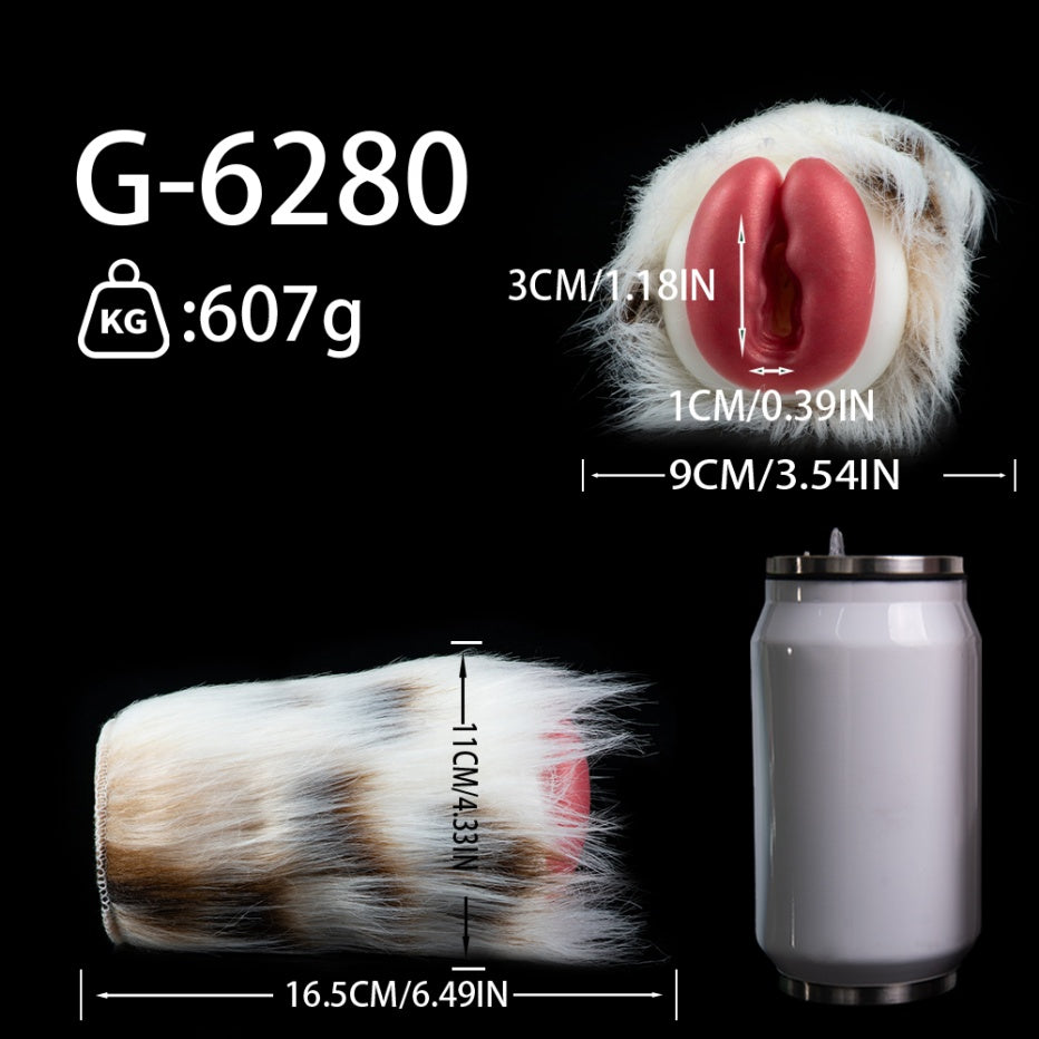 Snow Leopard Furry Pocket Pussy – Detachable Fur Animal Masturbator | Platinum Silicone