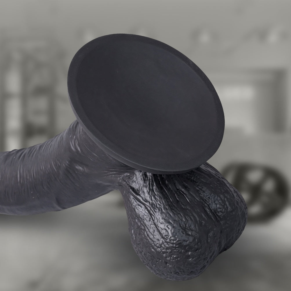 Domlust Onyx Depth — 9 Inch Black Silicone Dildo with Suction Cup | A-Spot, G-Spot & U-Spot