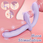 APP Controlled Vibrating Strapless Dildo - Purple Double End Women Masturbating Vibrator
