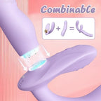 APP Controlled Vibrating Strapless Dildo - Purple Double End Women Masturbating Vibrator