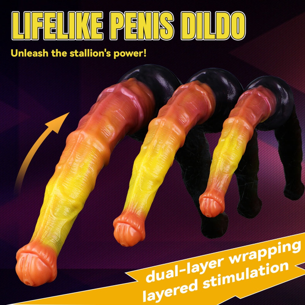 Domlust Wild Gallop Horse Dildo – Dual Density Silicone Giant Fantasy Cock with Suction Base