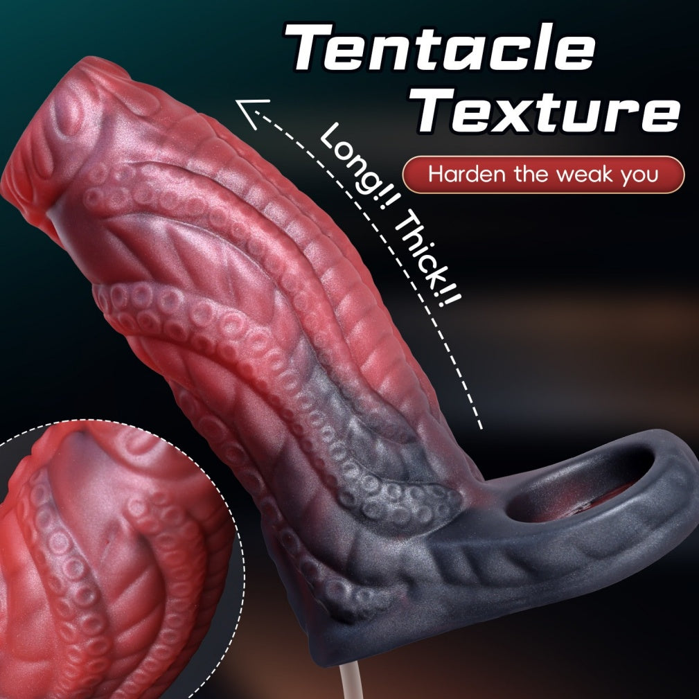 Fantasy Silicone Squirting Penis Sleeve – Stamina & Girth Enhancer with Wearable Design
