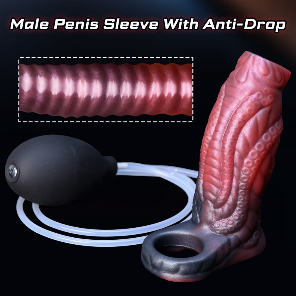 Fantasy Silicone Squirting Penis Sleeve – Stamina & Girth Enhancer with Wearable Design