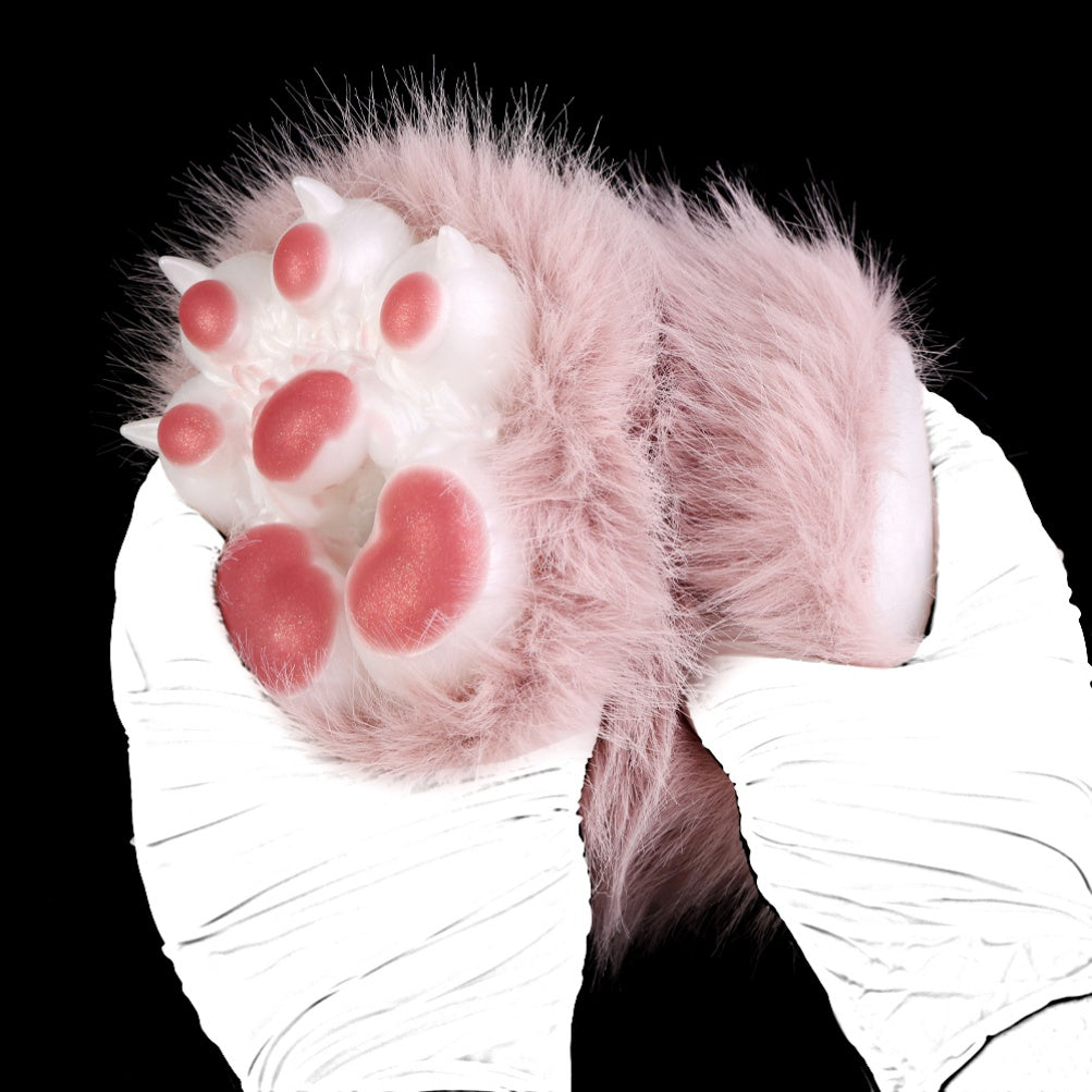 Fantasy Cat Paw Animal Pussies Furry Sex Doll - Male Plush Silicone Penis Masturbation Cup