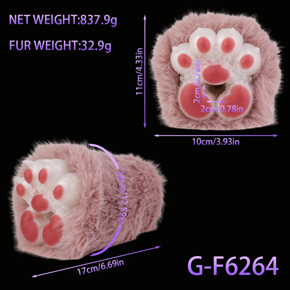 Fantasy Cat Paw Animal Pussies Furry Sex Doll - Male Plush Silicone Penis Masturbation Cup