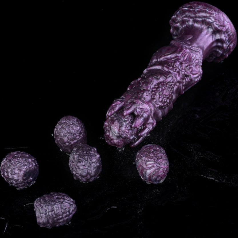 Tentacle Crown Ovipositor– Monster Fetish Fantasy Dildo with Silicone Eggs & Suction Cup
