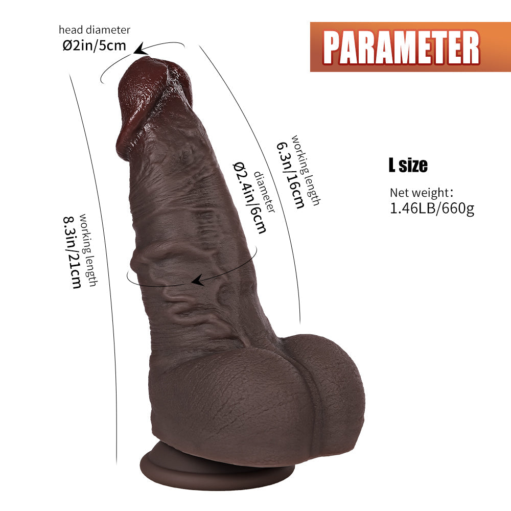 Realistic Dual Density Silicone Dildo with Suction Base
