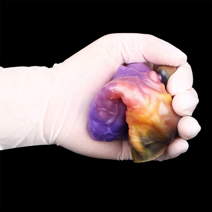 4.5‑Inch Insectoid Fantasy Penis Sleeve – Spiral Silicone Extender in Purple‑Orange Gradient