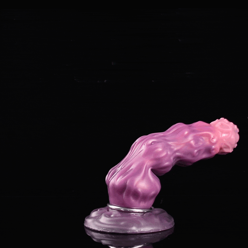 Inflatable Dildo – Beaded Platinum Silicone Expanding Toy | Purple Gradient | 2.59–2.83in | Domlust