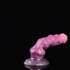 Inflatable Dildo – Beaded Platinum Silicone Expanding Toy | Purple Gradient | 2.59–2.83in | Domlust