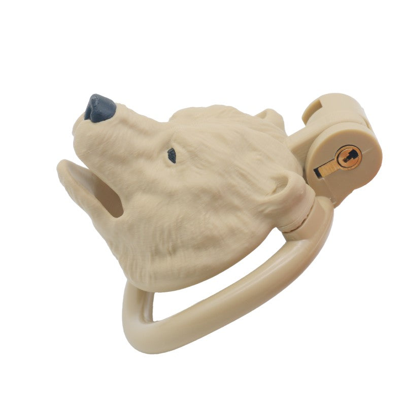 Bear Head Male Chastity Cage – Realistic Bear Head Design with Key Lock