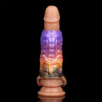 4.5‑Inch Insectoid Fantasy Penis Sleeve – Spiral Silicone Extender in Purple‑Orange Gradient