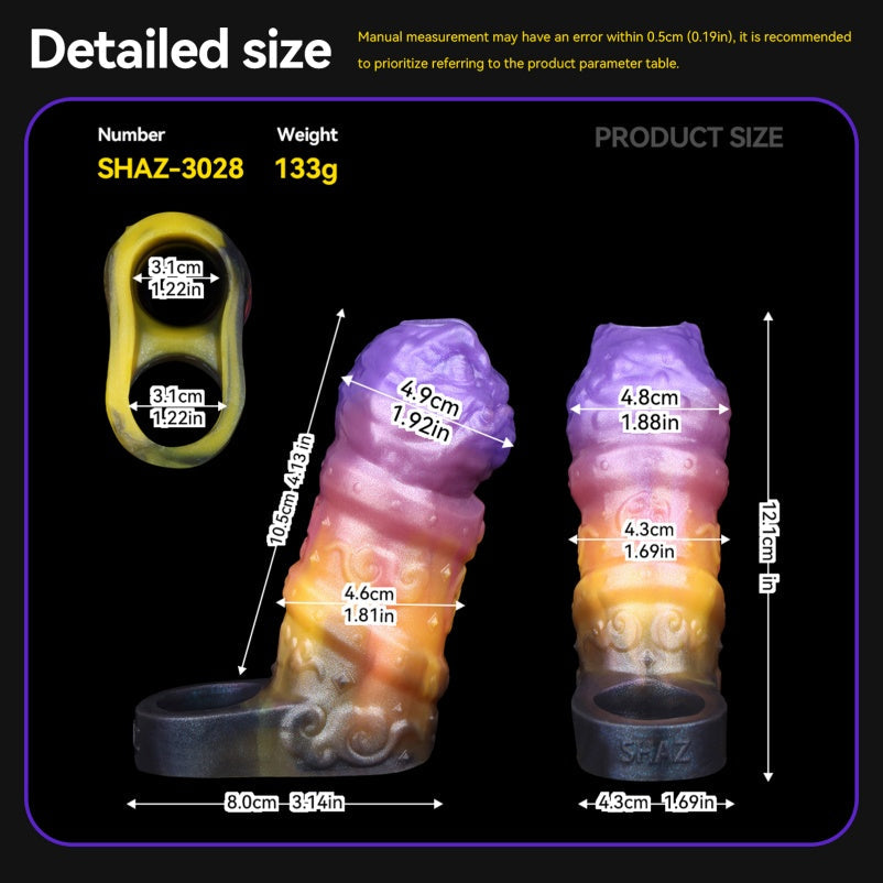 Insect Carapace Fantasy Penis Sleeve – Silicone Sex Toys for Male Enhancement and Prolonged Penetration