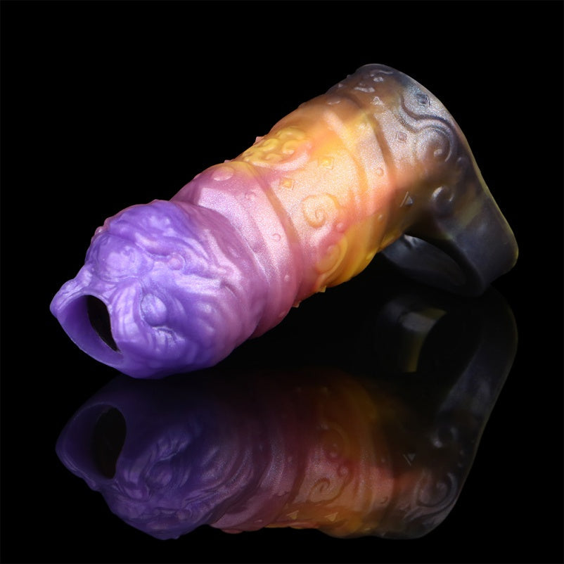 Insect Carapace Fantasy Penis Sleeve – Silicone Sex Toys for Male Enhancement and Prolonged Penetration