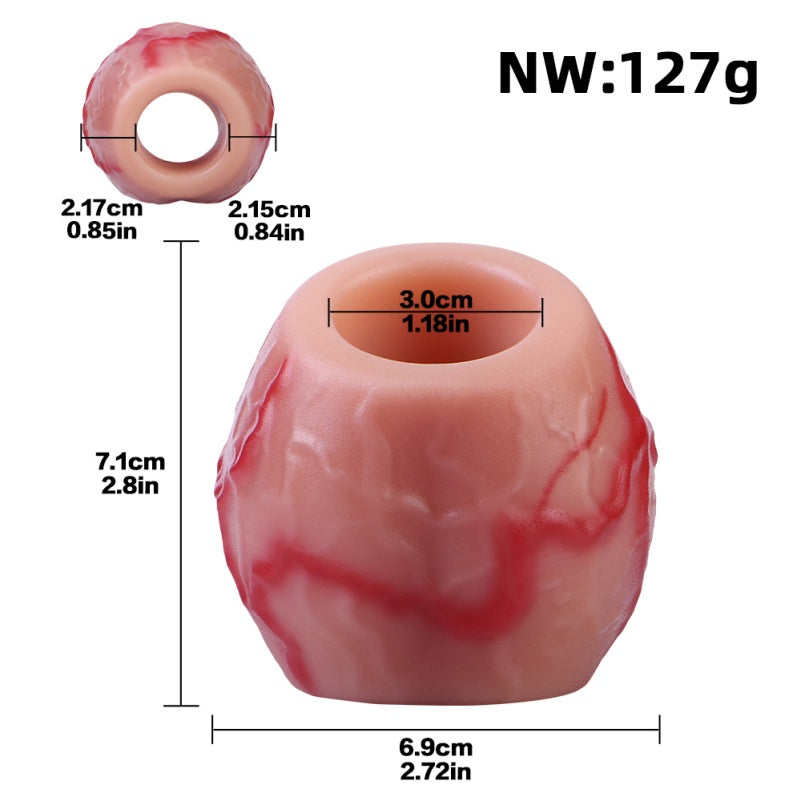 Dog Knotted Penis Ring - Blood-tone Fantasy Silicone Cock Sheath Pegging Sex Extender