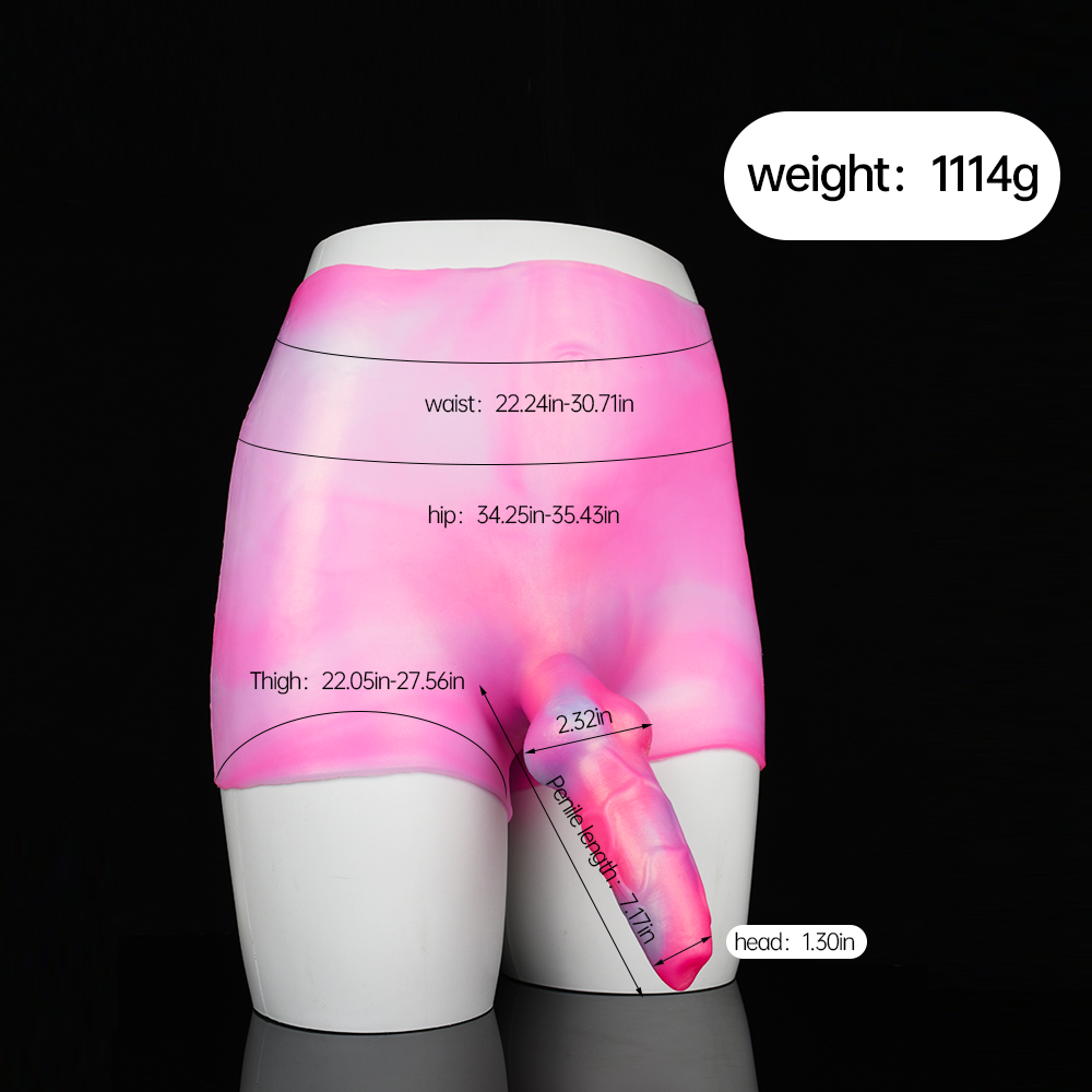 High-Waisted Strap-On Dildo Pants - Knotted Purple Dildos Sex Toys for Women Lesbian