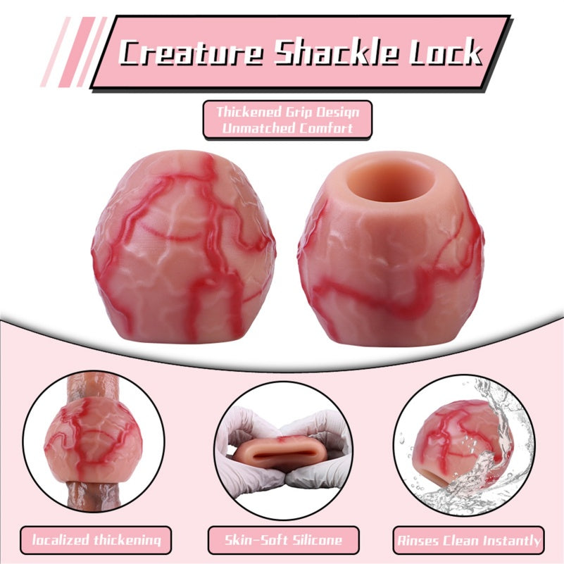 Dog Knotted Penis Ring - Blood-tone Fantasy Silicone Cock Sheath Pegging Sex Extender