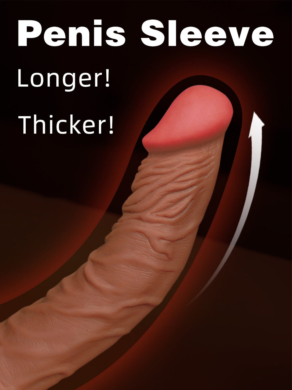 Realistic Cock Sleeve Condom Male Sex Toys - Life Size Penis Sheath Premium Enlarger